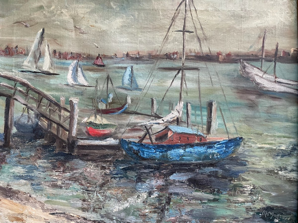 M Morton Impressionist Seascape Signed Oil On Canvas