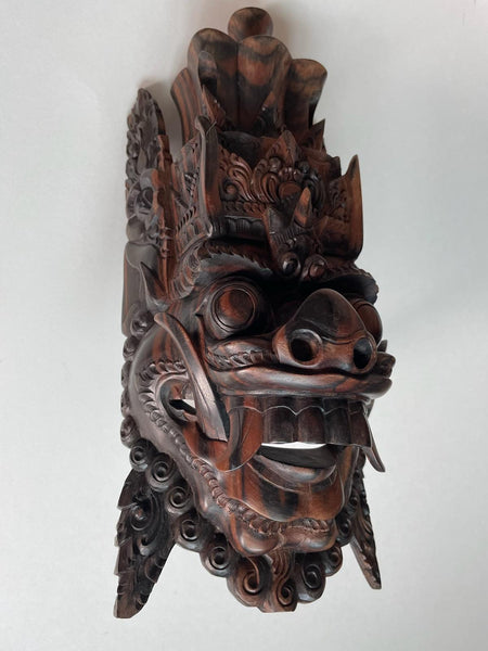 Folk Art Monumental Carved Ceremonial Mask Sculpture