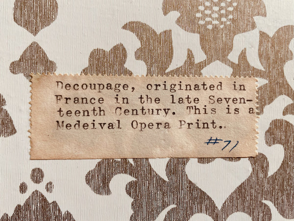 Mary S Clark Decoupage Medieval Opera Signature Panel Print