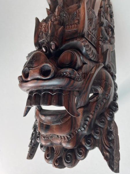 Folk Art Monumental Carved Ceremonial Mask Sculpture