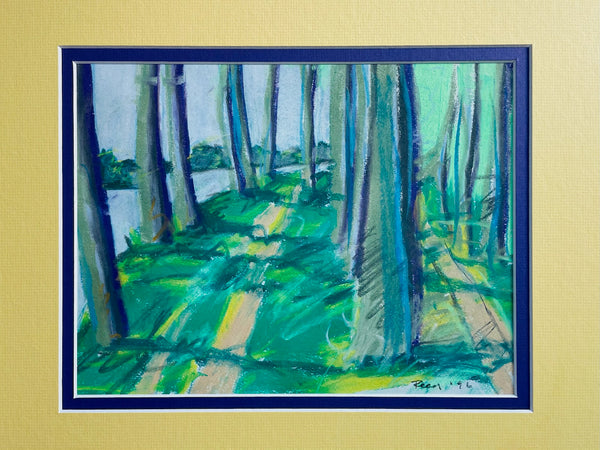 Along The Saone Burgundy France Landscape Dry Pastel Signed Gouache