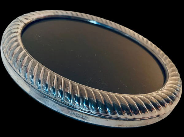 Alpa Dur Spain Silverplated Oval Photo Frame Crown Marked