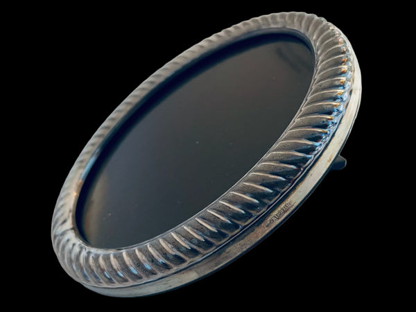 Alpa Dur Spain Silverplated Oval Photo Frame Crown Marked
