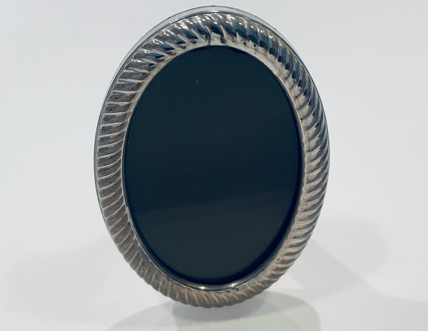 Alpa Dur Spain Silverplated Oval Photo Frame Crown Marked
