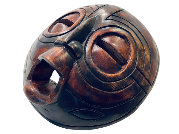 Hand Carved Mask By Ghana Artist Ceremonial Sculpture