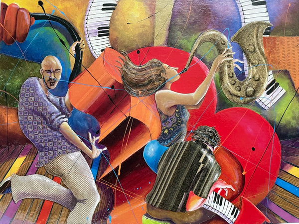 Marcus Glenn Love That Jazz Glossy Signed Seriolithograph