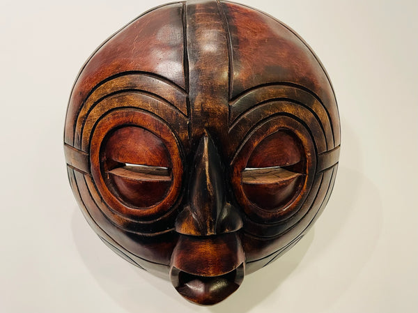 Hand Carved Mask By Ghana Artist Ceremonial Sculpture