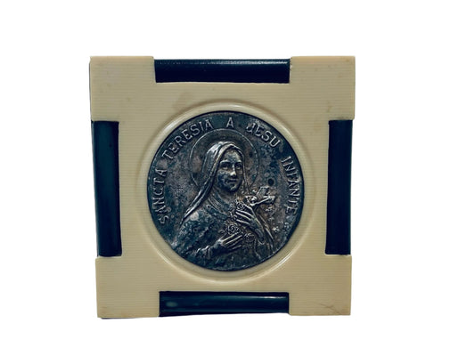 France Sancta Teresia A Jesu Medallion Self Stand Icon Insignia Bernard Signature