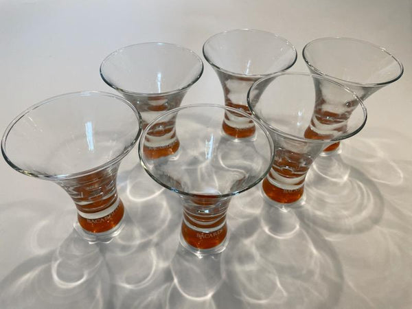 Bacardi O Cordial Glass Barware Set of Six