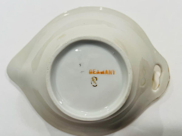 Germany Brief Set Candy Bowls Salt Shaker Cream Jar Gold Flowers