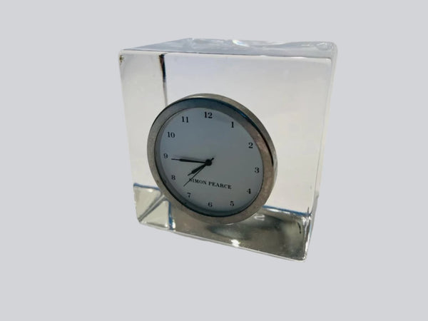 Simon Pearce Woodbury Glass Clock Monogram Exclusive