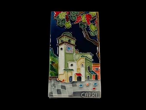 La Basilica di San Pietro Capri Italy Figurative Porcelain Tile Match Box