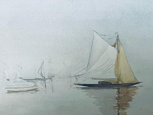 Frank Child Nautical Watercolor Sailboats Oceanic Gouache