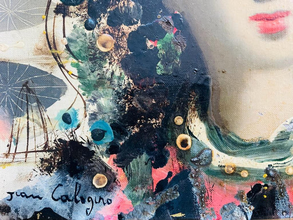 Jean Calogero Sicilian Colombine Au Teatre Surrealist Painting