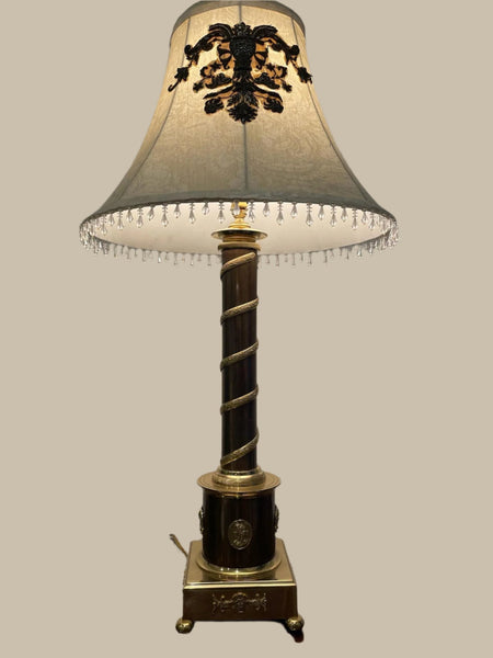 Coppertone Gilt Bronze Table Lamp Etruscan Medallions