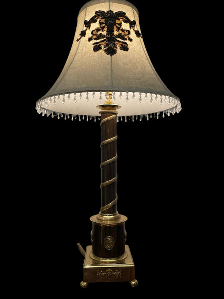 Coppertone Gilt Bronze Table Lamp Etruscan Medallions