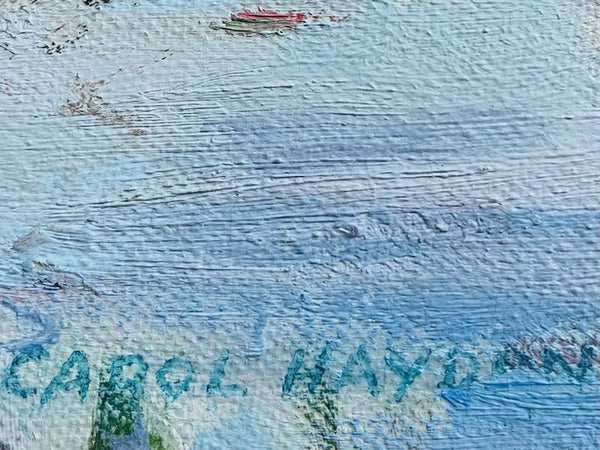 Carol Haydan Seascape Harbor View Boats Signed Impressionist Painting