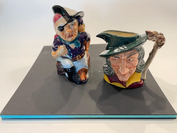 Long John Silver Toby Steins Pied Piper Doulton English Porcelain Mugs