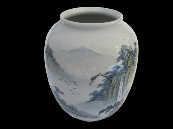 Asian Baluster Monumental Botanical Scenic Vase