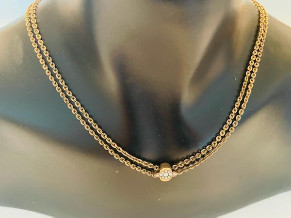 Versatile Gold Filled Victorian Jeweled Pendant Slide Chain Necklace
