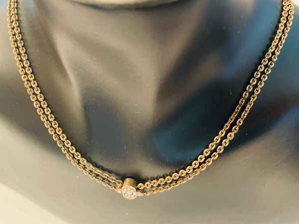 Versatile Gold Filled Victorian Jeweled Pendant Slide Chain Necklace