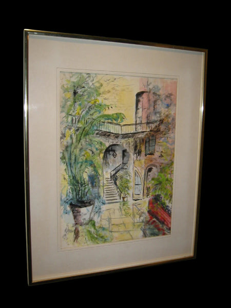 Catharina Van De Graaf Courtyard Watercolor AP Provenance