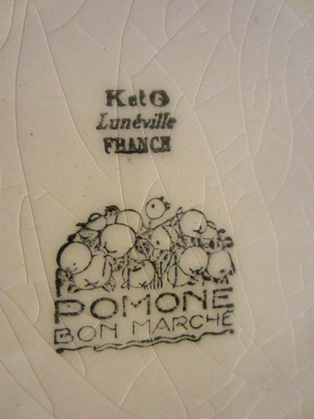 Antique French Charger Keto Luneville France Pomone Bon Marche - Designer Unique Finds 