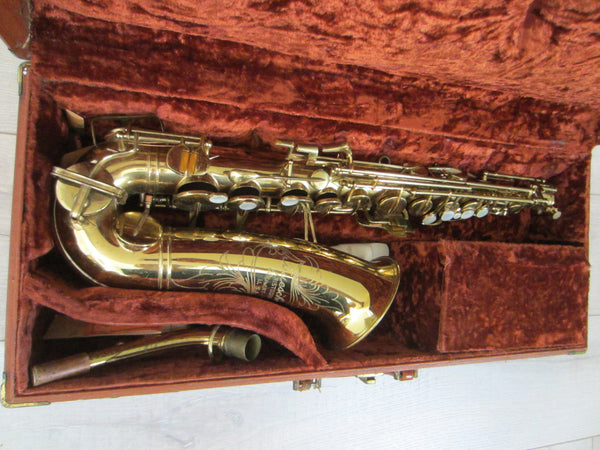 Buescher Aristocrat Elkhart Brass Saxophone Mother Of Pearl Bakelite - Designer Unique Finds 
 - 3