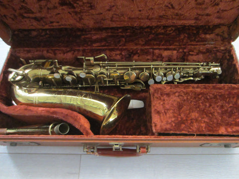Buescher Aristocrat Elkhart Brass Saxophone Mother Of Pearl Bakelite - Designer Unique Finds 
 - 1