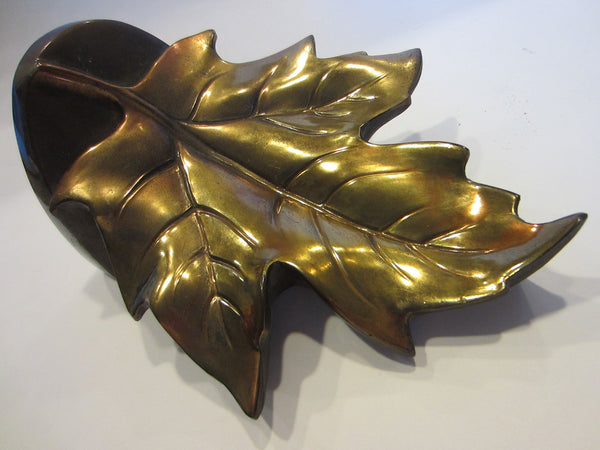 Bronze Maple Leaf Bookend Marked PMC 99B - Designer Unique Finds 
 - 2