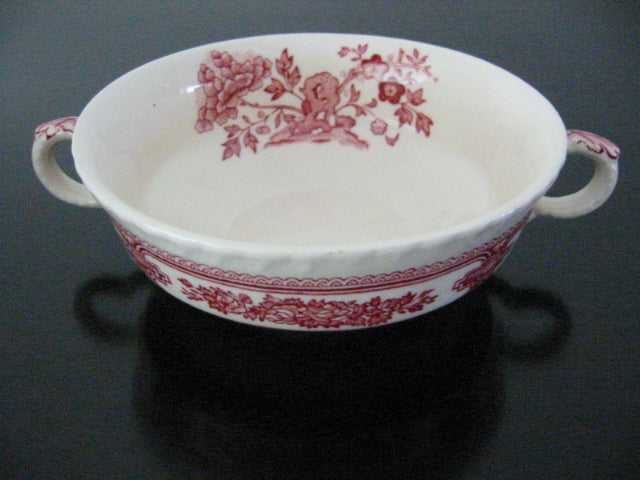 Masons Ironstone Bowl Patent Manchu England Burgundy Flowers