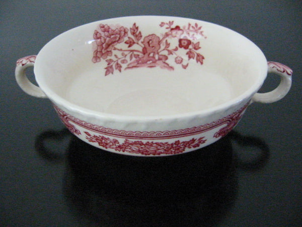 Masons Ironstone Bowl Patent Manchu England Burgundy Flowers