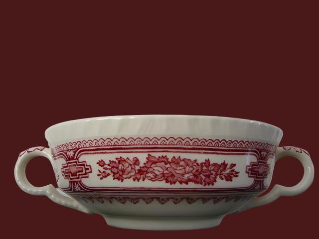 Masons Ironstone Bowl Patent Manchu England Burgundy Flowers - Designer Unique Finds 