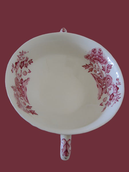Masons Ironstone Bowl Patent Manchu England Burgundy Flowers