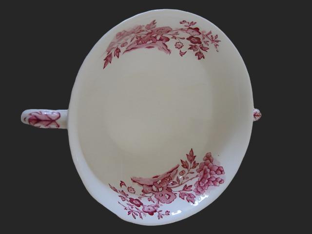 Masons Ironstone Bowl Patent Manchu England Burgundy Flowers - Designer Unique Finds 