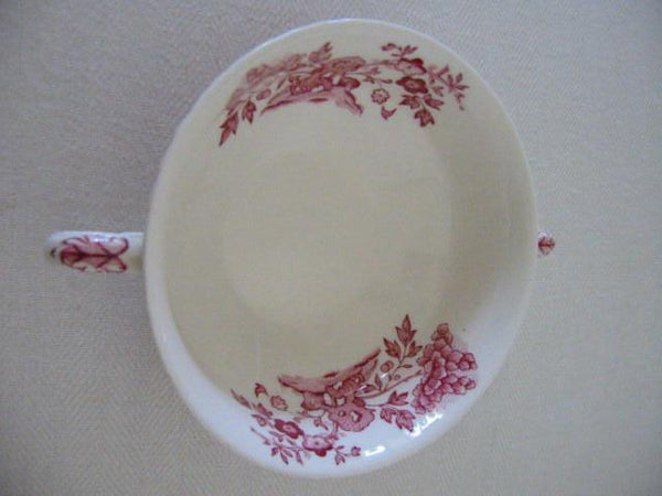 Masons Ironstone Bowl Patent Manchu England Burgundy Flowers - Designer Unique Finds 