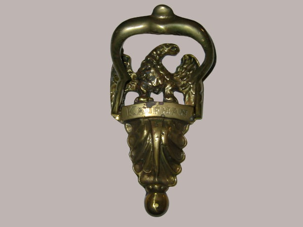 Brass Monogrammed Eagle Design Vintage Door Knocker