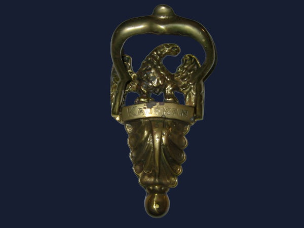 Brass Monogrammed Eagle Design Vintage Door Knocker