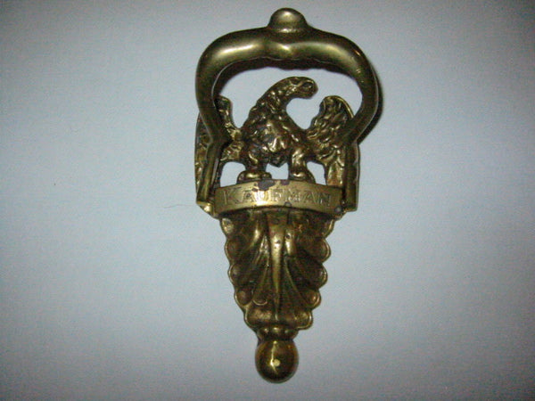 Brass Monogrammed Eagle Design Vintage Door Knocker