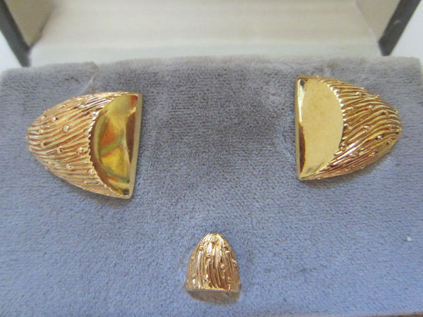 Christian Dior Golden Nuggets Mid Century Cuff Links Set - Designer Unique Finds 