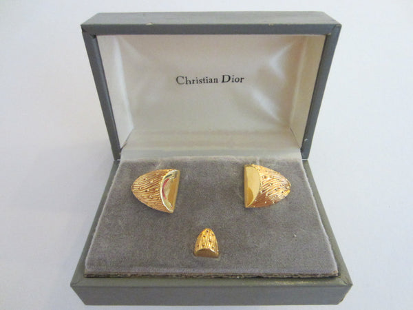 Christian Dior Golden Nuggets Mid Century Cuff Links Set