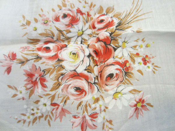 Mid Century Modern Handmade Embroidered Handkerchief Suite of Four