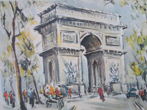 Marius Girard L Arc De Triomphe Impressionist Signature French Print