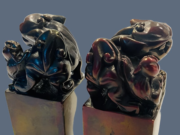 Asian Guardian Lions Shishi Style Foo Dogs Bookends In Original Case