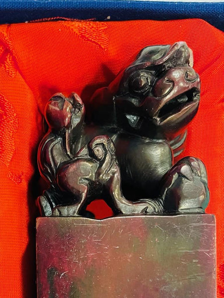 Asian Guardian Lions Shishi Style Foo Dogs Bookends In Original Case