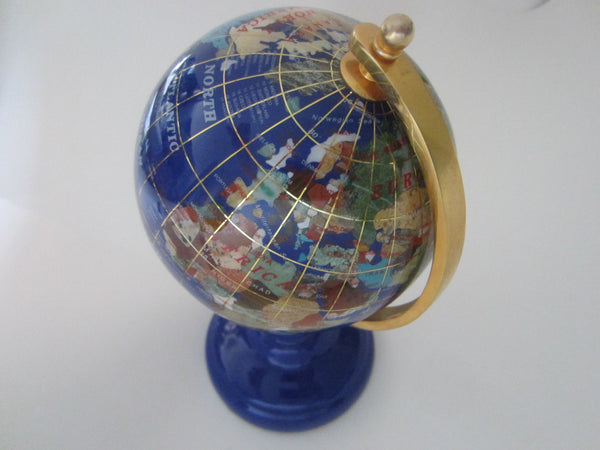 World Globe Cobalt Desktop Sculpture - Designer Unique Finds 