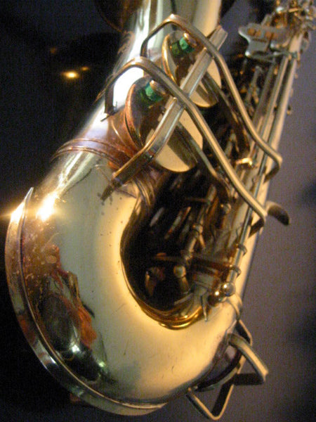 Buescher Aristocrat Elkhart Brass Saxophone Mother Of Pearl Bakelite - Designer Unique Finds 
 - 5