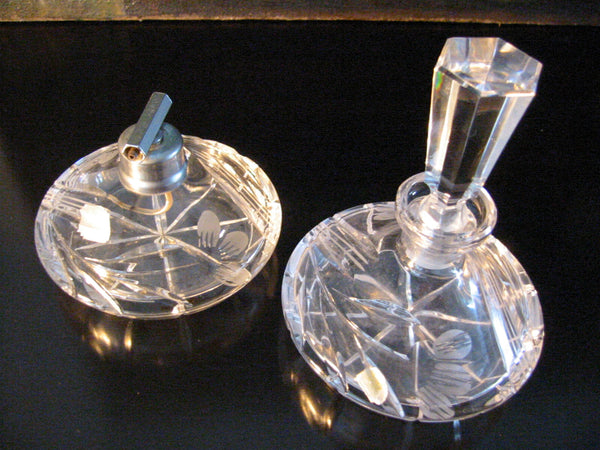 Echt Bleikristall Germany Crystal Hand Cut Perfumery Set Vanity Decor