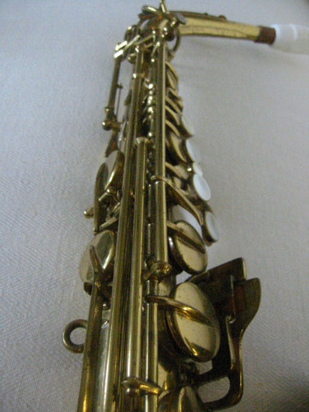 Buescher Aristocrat Elkhart Brass Saxophone Mother Of Pearl Bakelite - Designer Unique Finds 
 - 6