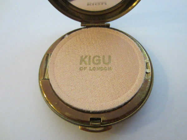 Kigu London Brass Powder Compact Center Medallion Marcasite